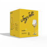 JoyJolt - Layla White Wine Glasses, 13.5 Oz Lead-Free Crystal