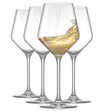 JoyJolt - Layla White Wine Glasses, 13.5 Oz Lead-Free Crystal