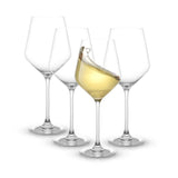 JoyJolt - Layla White Wine Glasses, 13.5 Oz Lead-Free Crystal