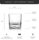 JoyJolt - Radiant Double Old Fashioned Glass Tumbler Drinking Glass