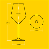 JoyJolt - Layla White Wine Glasses, 13.5 Oz Lead-Free Crystal