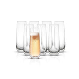 JoyJolt - Milo Champagne Glasses 9.4 oz,  Lead-Free Crystal