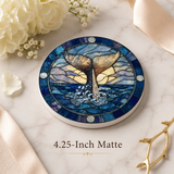 Fernville Creations - Whale Tail Ceramic Coaster: 4 Inch Glossy
