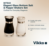 Kadra Kitchenware - Mitbak - Elegant, Salt & Pepper Shakers, Black & White, 2 Pc