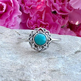 Moonrise Jewelry - R-97 Turquoise Lotus Ring: 7