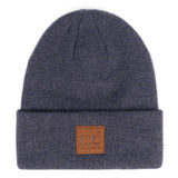 Fashion City - Unisex Heather Knit Classic Beanie Hat: BLK / ONE SIZE