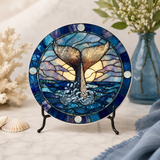 Fernville Creations - Whale Tail Ceramic Coaster: 4 Inch Glossy