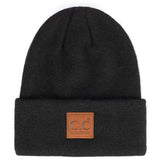 Fashion City - Unisex Heather Knit Classic Beanie Hat: BLK / ONE SIZE