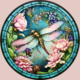 Fernville Creations - Dragonfly Coaster with Pink Flower for Coffee Table Decor: 4 Inch Glossy