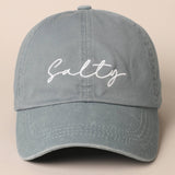 Fashion City - Salty Lettering Embroidery Baseball Cap: SAGE / One Size