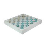 Zeckos - Coastal Themed Seashell Checkers Set With Game Board 13"