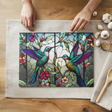 Fernville Creations - Tempered Glass Cutting Board: Hummingbird Charcuterie Tray: 8x11 Inch