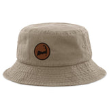 Chowdaheadz - Cape Cod Circle Leather Patch Bucket Hat: Navy / Bucket Hat