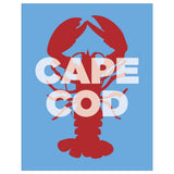 Fridgedoor - 2.5'' x 3.5'' Cape Cod Lobster on Blue Magnet