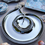 Certified International - Silver Coast 3-D Nautilus Chip and Dip 14.25" x 12.25" x 1.4
