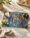 Fernville Creations - Wisteria Glass Cutting Board & Serving Tray: 8x11 inch