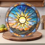 Fernville Creations - Tempered Glass Cutting Board: Sun Glass Charcuterie Tray: 8 - Inch