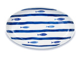 Euro Ceramica Home | ClayBarn - Costa Azul 15" Oval Bowl Mediterranean Sea Fish