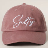 Fashion City -  SALTY Typography Embroidered Baseball Cap: SAXBLUE / One Size