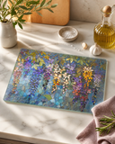 Fernville Creations - Wisteria Glass Cutting Board & Serving Tray: 8x11 inch