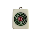 Jackie Gallagher Designs - Handmade Coastal Jewelry - Mahjong Tile Necklace, Stainless Steel: Green Dragon