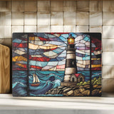 Fernville Creations - Lighthouse Tempered Glass Charcuterie & Serving Tray: 11 x 15 inch