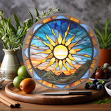 Fernville Creations - Tempered Glass Cutting Board: Sun Glass Charcuterie Tray: 8 - Inch