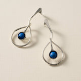 Ten Thousand Villages - Kaksha Silver Cobalt Bead Drop Earrings