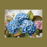 Fernville Creations - Tempered Glass Cutting Board, Blue & Pink Hydrangeas: 11 X 15 - Inch