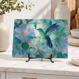 Fernville Creations - Hummingbird Tempered Glass Cutting Board & Tray: 11x15 inch