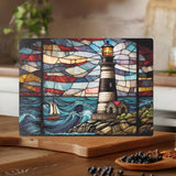 Fernville Creations - Lighthouse Tempered Glass Charcuterie & Serving Tray: 11 x 15 inch