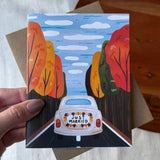 Big Moods - Just Married Fall Wedding Card