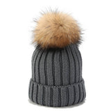 ACCITY - OUTDOOR WARM WOOL BALL KNITTED HAT_CWAH1577: Black / (OS) 1