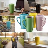 Kadra Kitchenware - 16-Oz Insulated Ceramic Travel Mugs with Lids