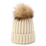 ACCITY - OUTDOOR WARM WOOL BALL KNITTED HAT_CWAH1577: Black / (OS) 1
