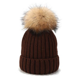 ACCITY - OUTDOOR WARM WOOL BALL KNITTED HAT_CWAH1577: Black / (OS) 1