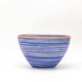 Euro Ceramica Home | ClayBarn - Exclusive for Faire - Raia Stacking Bowls: Orange-Turquoise Rim-Large