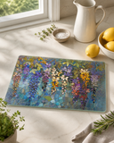 Fernville Creations - Wisteria Glass Cutting Board & Serving Tray: 8x11 inch