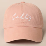 Fashion City - Salty Lettering Embroidery Baseball Cap: WHITE / One Size