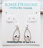 Sosie Designs - Silver Teardrop Robin Bird Earrings