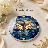 Fernville Creations - Whale Tail Ceramic Coaster: 4 Inch Glossy