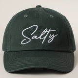 Fashion City -  SALTY Typography Embroidered Baseball Cap: BURGUNDY / One Size