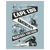 Fridgedoor - 2.5'' x 3.5'' Cape Cod, Nantucket, Martha's Vineyard Travel Magnet