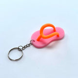 iconic mi - Silicone Flip Flop Keychain Accessory Light Pink