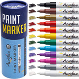 Acrylico - ACRYLICO SET OF 12 COLORS ACRYLIC PAINT PENS- EXTRA FINE TIP
