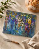 Fernville Creations - Wisteria Glass Cutting Board & Serving Tray: 8x11 inch