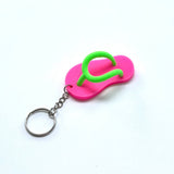 iconic mi - Silicone Flip Flop Keychain Accessory Hot Pink