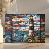 Fernville Creations - Lighthouse Tempered Glass Charcuterie & Serving Tray: 11 x 15 inch