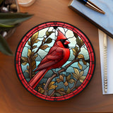 Fernville Creations - Cardinal Coaster, Bird Lover Gift, Nature Home Decor: 4 Inch Glossy