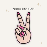 Beast Threads LLC - Peace Pink Nails Embroidered Patch
